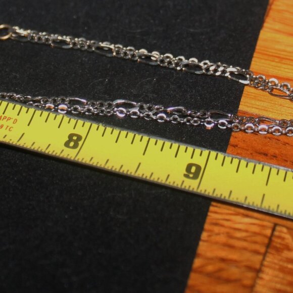 Mixed Media Multi Silver Gold Tone Chain Pewter Bee Necklace Designer B in Heart - Picture 9 of 9